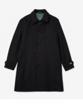 Lacoste Black Single-Breasted Overcoat